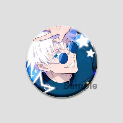 Hot Anime Jujutsu Kaisen Character Round Brooch Pin Geto Gojo Sukuna Choso Suguru Cartoon Badge Bag Clothes Deocr Fans Gift 58mm