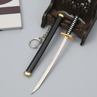 15cm Metal One Piece Katana Sword Mini Japanese Roronoa Zoro Katana Samurai Fake Knife Iron Alloy Real Sword Anime Toy Gift