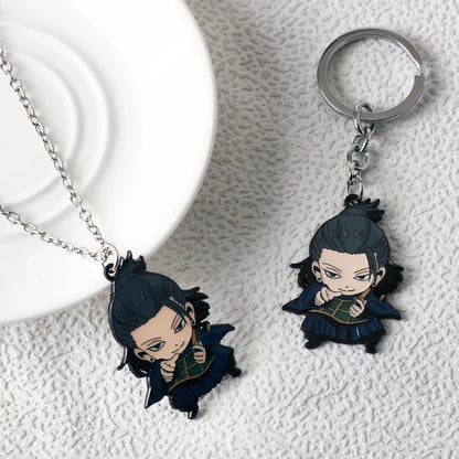 Hot Anime Jujutsu Kaisen Keychain Gojo Satoru Fushiguro Megumi Figure Enamel Pendant Keyring High Quality Props Cosplay Jewelry