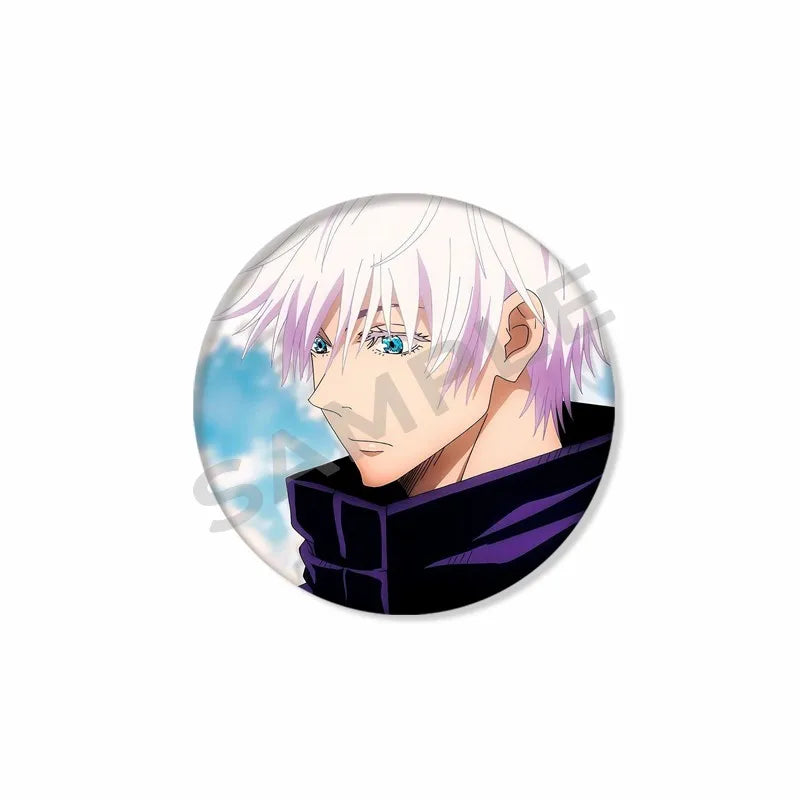 Anime Character Satoru Gojo Tinplate Enamel Brooch Pins Cute Creative Cartoon Figure Badge Pin Accessories Fans Collection Gifts