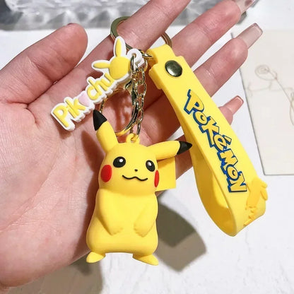 Pokemon Keychain Pikachu Anime Action Figure Toy Kawaii Cartoon Fashion Charmander Psyduck Doll Keyring Car Bag Pendant Kid Gift