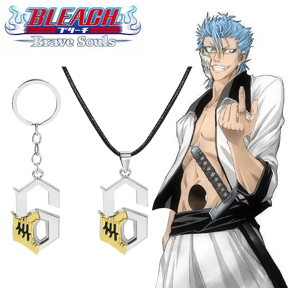 Anime Bleach Keychain Kurosaki Ichigo Ulquiorra Mask Sword Metal Pandent Keyring for Women Men Car Jewelry Fan Cosplay Prop