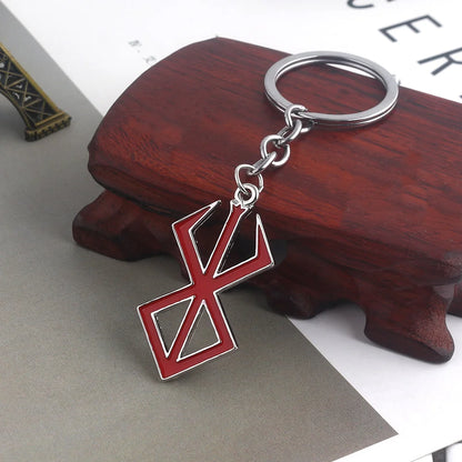 Anime 1997 Series Red Skull Keychain Berserk Warrior Slave Griffith Guts Keyring Cosplay Props Gift Men Women Backpack Jewelry
