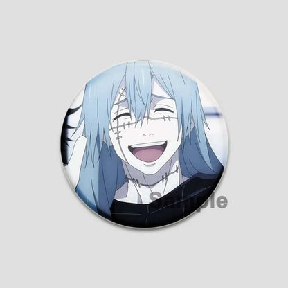 Hot Anime Jujutsu Kaisen Character Round Brooch Pin Geto Gojo Sukuna Choso Suguru Cartoon Badge Bag Clothes Deocr Fans Gift 58mm