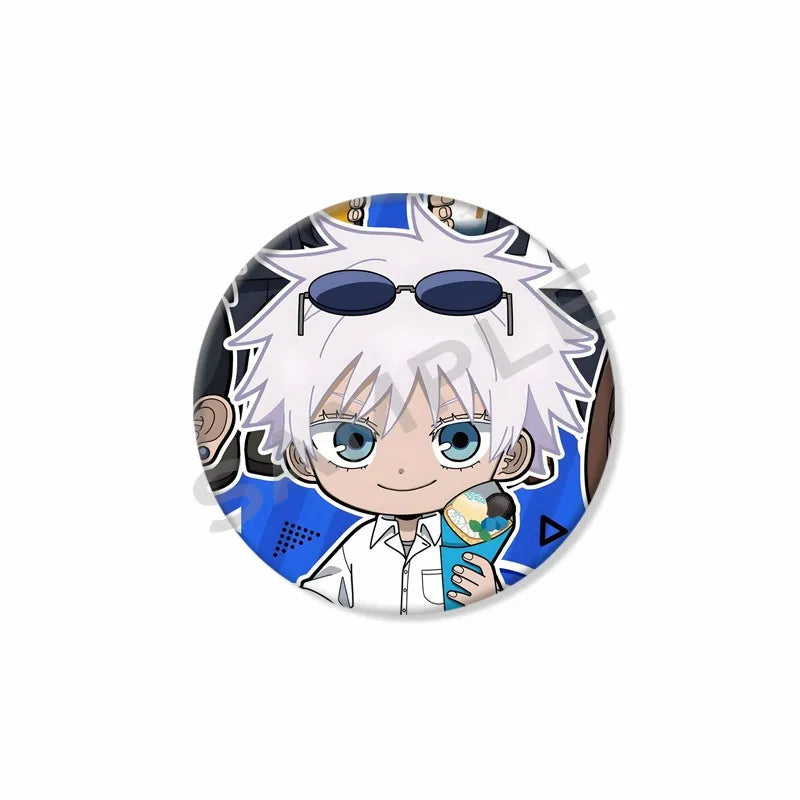 Anime Character Satoru Gojo Tinplate Enamel Brooch Pins Cute Creative Cartoon Figure Badge Pin Accessories Fans Collection Gifts