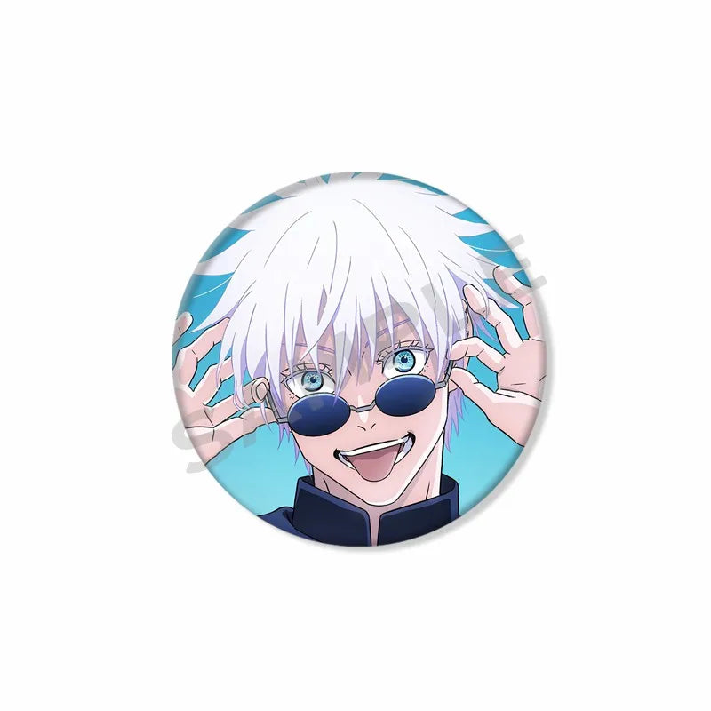 Anime Character Satoru Gojo Tinplate Enamel Brooch Pins Cute Creative Cartoon Figure Badge Pin Accessories Fans Collection Gifts