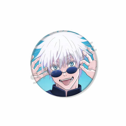 Anime Character Satoru Gojo Tinplate Enamel Brooch Pins Cute Creative Cartoon Figure Badge Pin Accessories Fans Collection Gifts