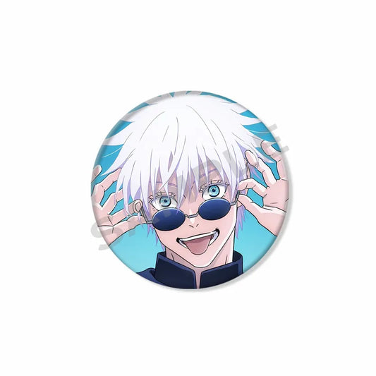 Anime Character Satoru Gojo Tinplate Enamel Brooch Pins Cute Creative Cartoon Figure Badge Pin Accessories Fans Collection Gifts