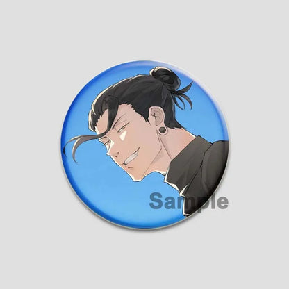 Hot Anime Jujutsu Kaisen Character Round Brooch Pin Geto Gojo Sukuna Choso Suguru Cartoon Badge Bag Clothes Deocr Fans Gift 58mm