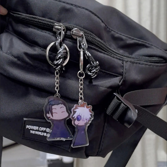 Anime Jujutsu Cosplay Funny Keychain Gojo Satoru Geto Suguru Bag Pendant Keyring Bag Jewelry Gift