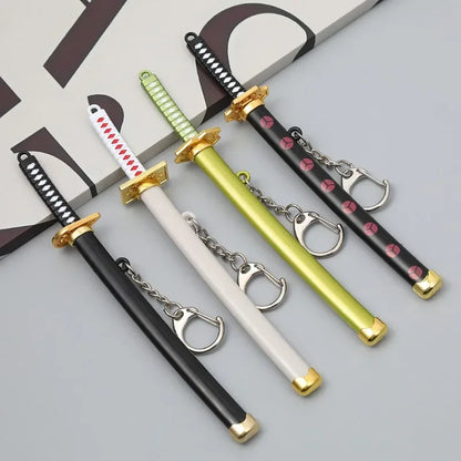 15cm Metal One Piece Katana Sword Mini Japanese Roronoa Zoro Katana Samurai Fake Knife Iron Alloy Real Sword Anime Toy Gift