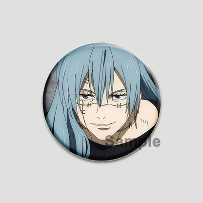Hot Anime Jujutsu Kaisen Character Round Brooch Pin Geto Gojo Sukuna Choso Suguru Cartoon Badge Bag Clothes Deocr Fans Gift 58mm
