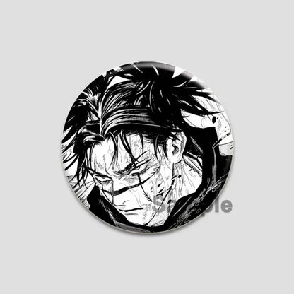 Hot Anime Jujutsu Kaisen Character Round Brooch Pin Geto Gojo Sukuna Choso Suguru Cartoon Badge Bag Clothes Deocr Fans Gift 58mm