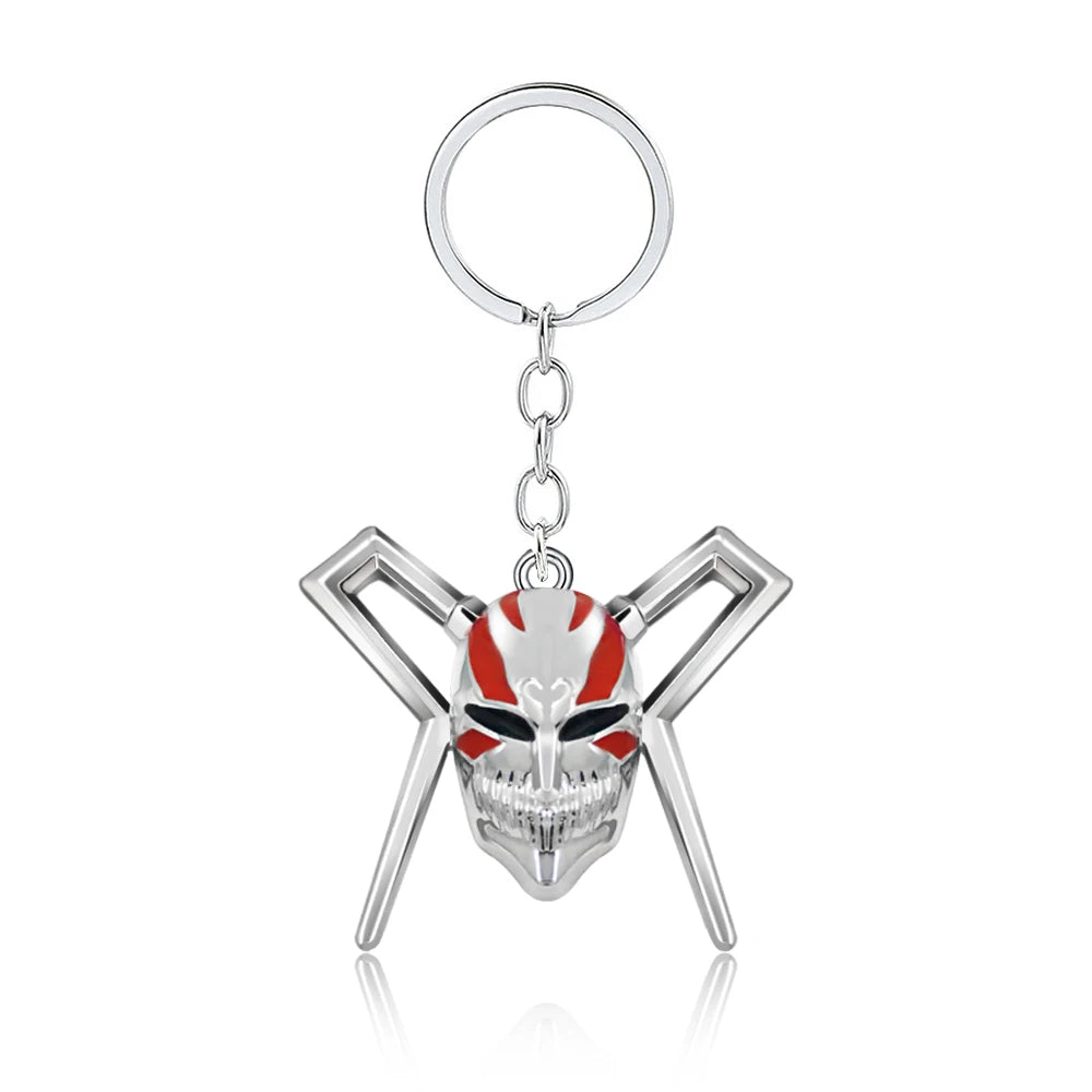 Anime Bleach Keychain Kurosaki Ichigo Ulquiorra Mask Sword Metal Pandent Keyring for Women Men Car Jewelry Fan Cosplay Prop