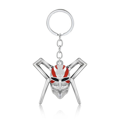 Anime Bleach Keychain Kurosaki Ichigo Ulquiorra Mask Sword Metal Pandent Keyring for Women Men Car Jewelry Fan Cosplay Prop