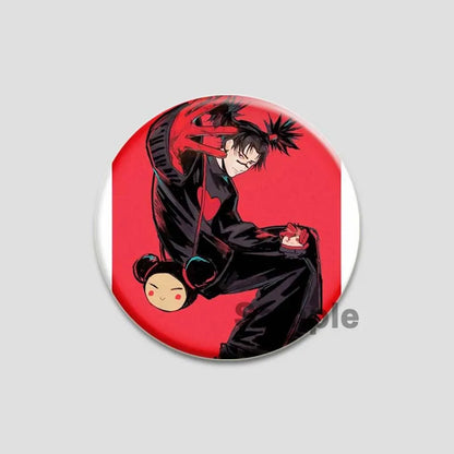 Hot Anime Jujutsu Kaisen Character Round Brooch Pin Geto Gojo Sukuna Choso Suguru Cartoon Badge Bag Clothes Deocr Fans Gift 58mm