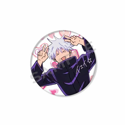 Anime Character Satoru Gojo Tinplate Enamel Brooch Pins Cute Creative Cartoon Figure Badge Pin Accessories Fans Collection Gifts