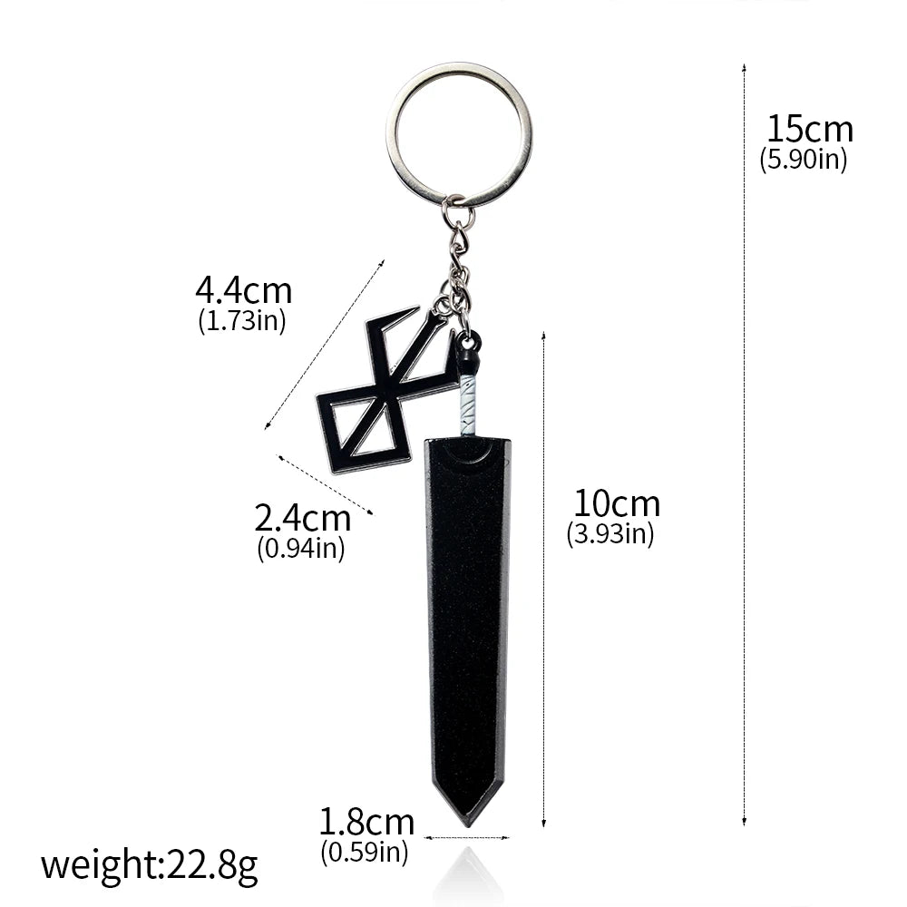 Anime 1997 Series Red Skull Keychain Berserk Warrior Slave Griffith Guts Keyring Cosplay Props Gift Men Women Backpack Jewelry