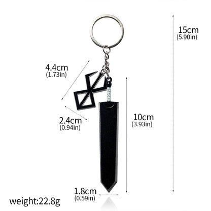Anime 1997 Series Red Skull Keychain Berserk Warrior Slave Griffith Guts Keyring Cosplay Props Gift Men Women Backpack Jewelry
