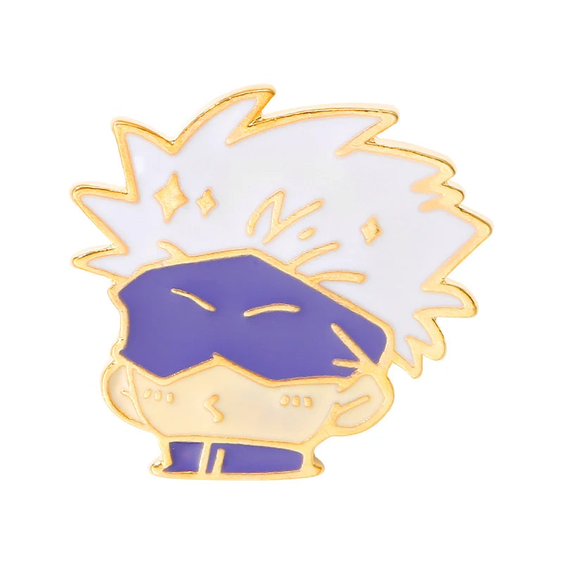 Jujutsu Kaisen Chibi Enamel Pins Gojo Satoru Itadori Yuji Custom Brooches Lapel Badges Cartoon Funny Jewelry Gift for Friends