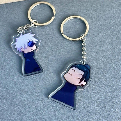 Anime Jujutsu Cosplay Funny Keychain Gojo Satoru Geto Suguru Bag Pendant Keyring Bag Jewelry Gift