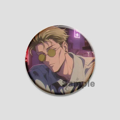 Hot Anime Jujutsu Kaisen Character Round Brooch Pin Geto Gojo Sukuna Choso Suguru Cartoon Badge Bag Clothes Deocr Fans Gift 58mm