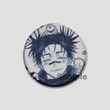 Hot Anime Jujutsu Kaisen Character Round Brooch Pin Geto Gojo Sukuna Choso Suguru Cartoon Badge Bag Clothes Deocr Fans Gift 58mm