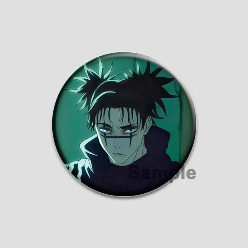 Hot Anime Jujutsu Kaisen Character Round Brooch Pin Geto Gojo Sukuna Choso Suguru Cartoon Badge Bag Clothes Deocr Fans Gift 58mm