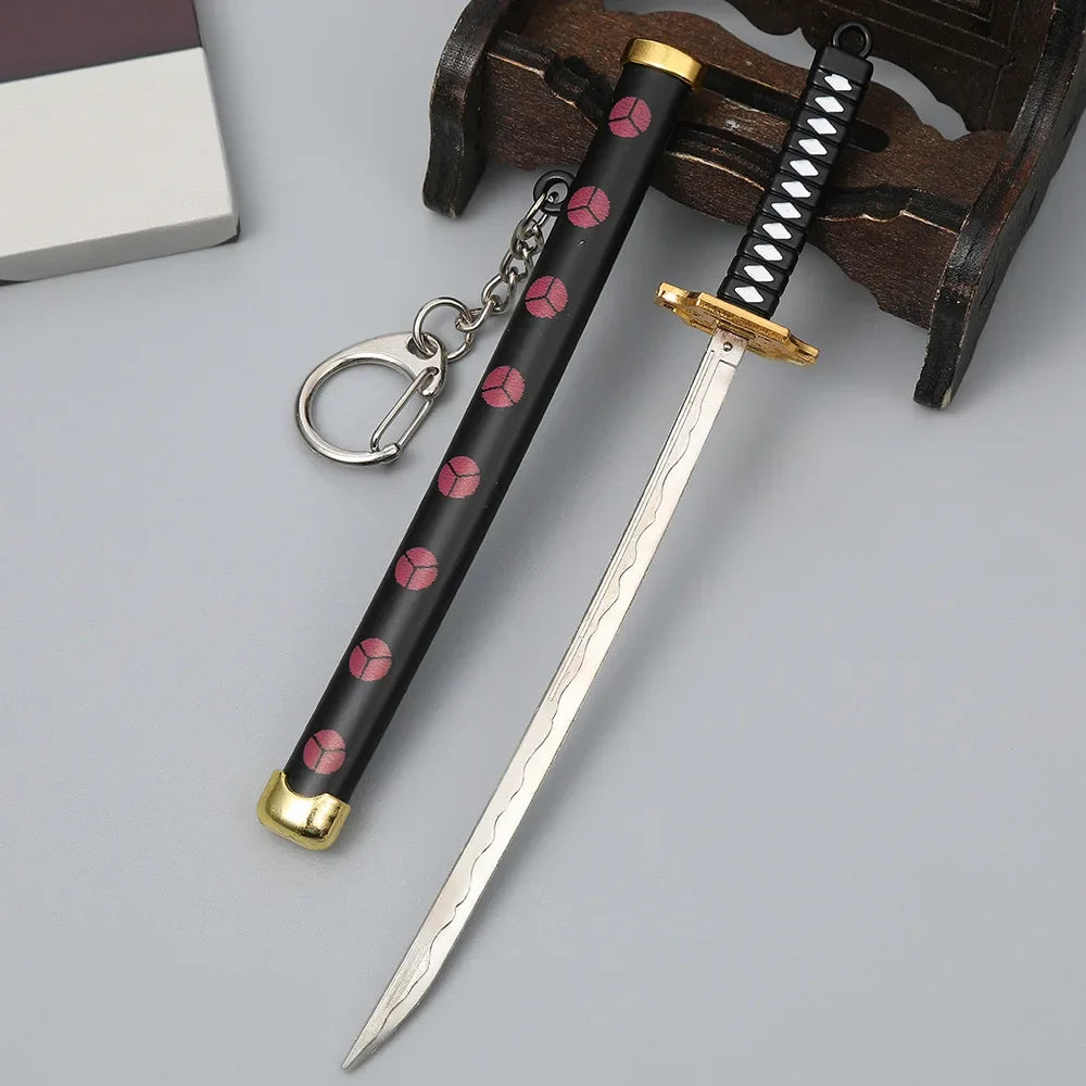 15cm Metal One Piece Katana Sword Mini Japanese Roronoa Zoro Katana Samurai Fake Knife Iron Alloy Real Sword Anime Toy Gift