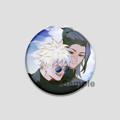 Hot Anime Jujutsu Kaisen Character Round Brooch Pin Geto Gojo Sukuna Choso Suguru Cartoon Badge Bag Clothes Deocr Fans Gift 58mm