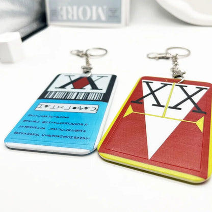 Anime Hisoka Kurapika Killua Zoldyck Cosplay License Card Holders PVC Card Set Cover Case Key Chain Pendant Keychains Prop