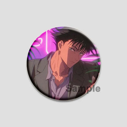 Hot Anime Jujutsu Kaisen Character Round Brooch Pin Geto Gojo Sukuna Choso Suguru Cartoon Badge Bag Clothes Deocr Fans Gift 58mm