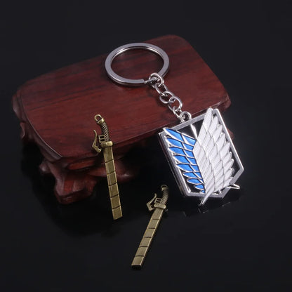 Anime Keychain Wings of Liberty Scouting Legion Cosplay Fans Pendant keyring for Women Men Backpack Jewelry Gift