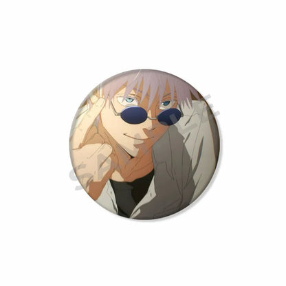 Anime Character Satoru Gojo Tinplate Enamel Brooch Pins Cute Creative Cartoon Figure Badge Pin Accessories Fans Collection Gifts
