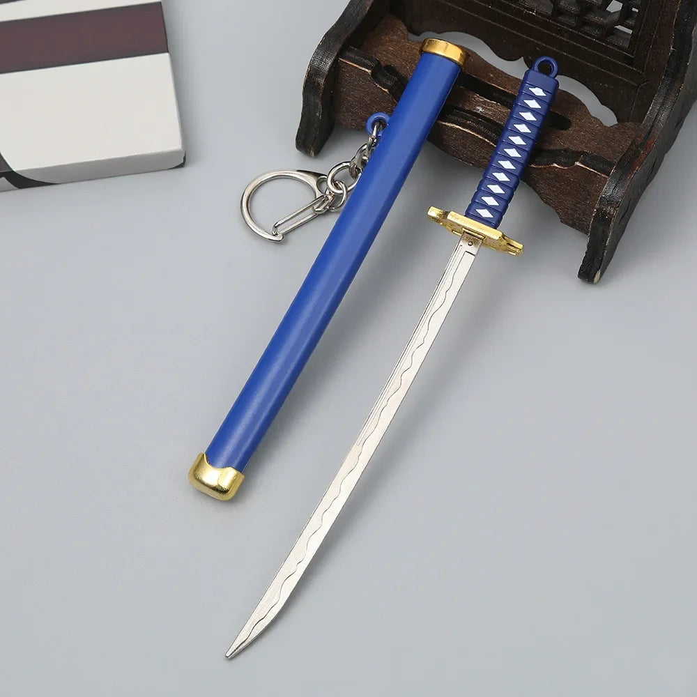 15cm Metal One Piece Katana Sword Mini Japanese Roronoa Zoro Katana Samurai Fake Knife Iron Alloy Real Sword Anime Toy Gift