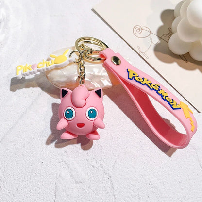 Pokemon Keychain Pikachu Anime Action Figure Toy Kawaii Cartoon Fashion Charmander Psyduck Doll Keyring Car Bag Pendant Kid Gift