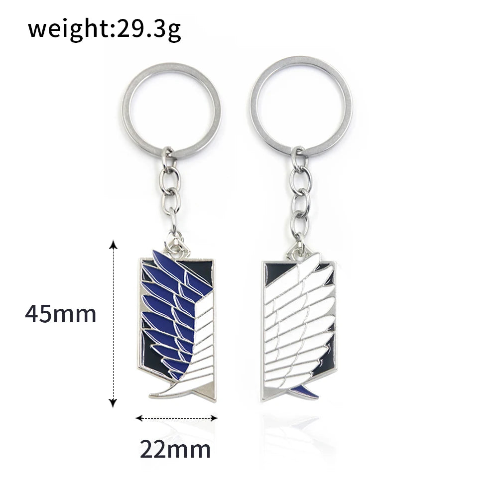 Anime Keychain Wings of Liberty Scouting Legion Cosplay Fans Pendant keyring for Women Men Backpack Jewelry Gift