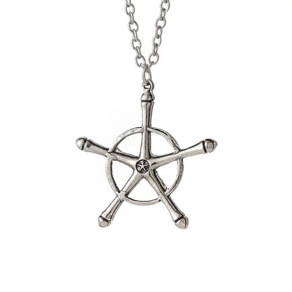 Anime Bleach Necklace Quincy Ishida Uryuu Cosplay Ginrei Gojiaku Amulet Alloy Choker Chain Keychain Pendant Jewelry Gifts