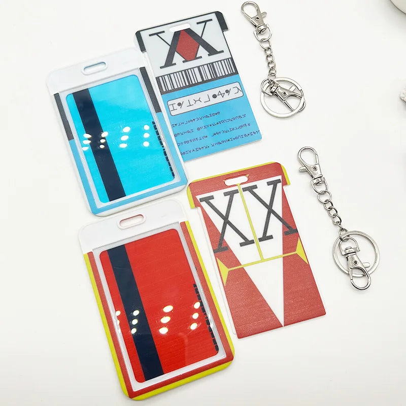 Anime Hisoka Kurapika Killua Zoldyck Cosplay License Card Holders PVC Card Set Cover Case Key Chain Pendant Keychains Prop