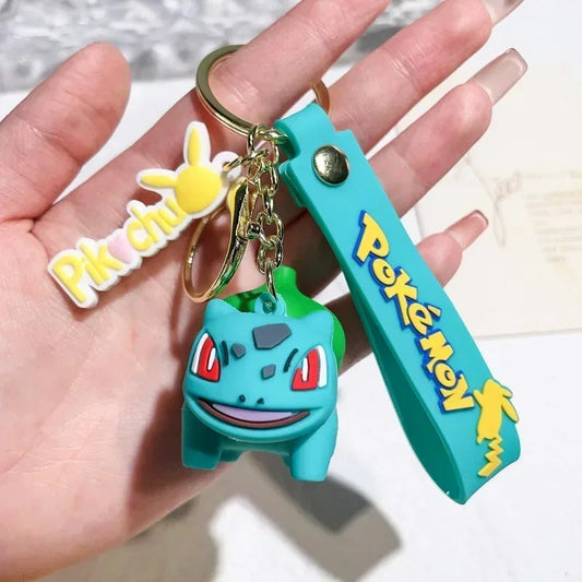 Pokemon Keychain Pikachu Anime Action Figure Toy Kawaii Cartoon Fashion Charmander Psyduck Doll Keyring Car Bag Pendant Kid Gift